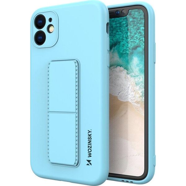 Wozinsky Wozinsky Kickstand Case elastyczne silikonowe etui z podstawką Samsung Galaxy A32 4G jasnoniebieski 9599008 9145576226773