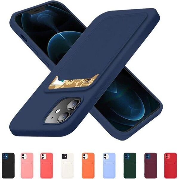 Hurtel Card Case silikonowe etui portfel z kieszonką na kartę dokumenty do Samsung Galaxy S21 Ultra 5G biały 9599237 9145576229156