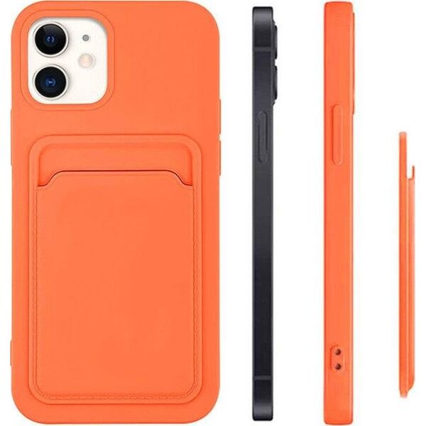 Hurtel Card Case silikonowe etui portfel z kieszonką na kartę dokumenty do Samsung Galaxy S21 Ultra 5G bordowy 9599241 9145576229194