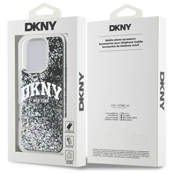 Case IPHONE 16 PRO DKNY Hardcase Liquid Glitter Arch Logo (DKHCP16LLBNAEK) black 3666339336288