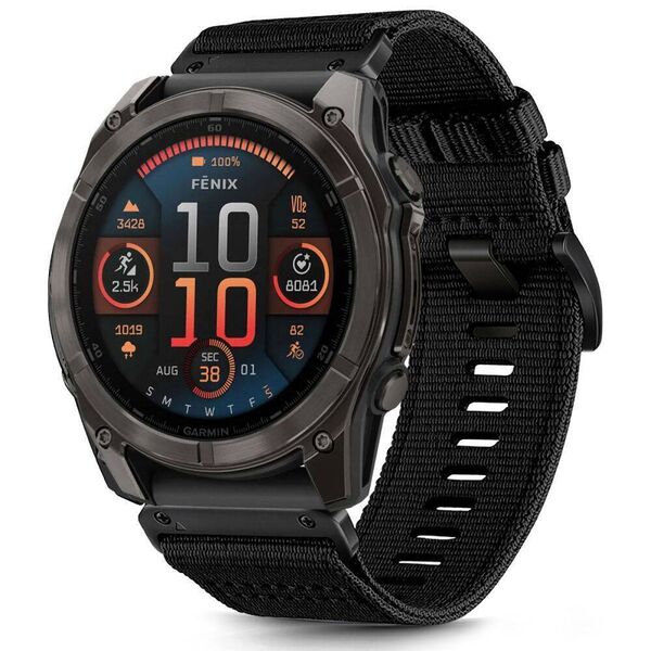 Strap for GARMIN FENIX 5 / 6 / 6 PRO / 7 / 8 / E (47MM) Tech-Protect Nylon Classic black 5906302377053