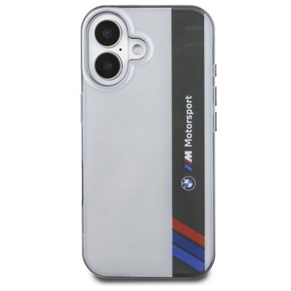 Original Case IPHONE 16 BMW Hardcase Motosport IML Vertical Stripe (BMHCP16S23HTFEG) gray 3666339325442