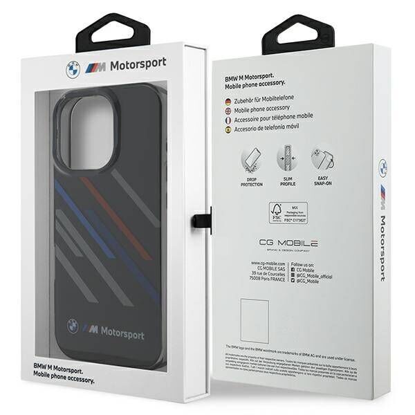 Original Case IPHONE 16 PRO MAX BMW Hardcase Motosport IML Random Stripes (BMHCP16X23HTRAK) black 3666339325350