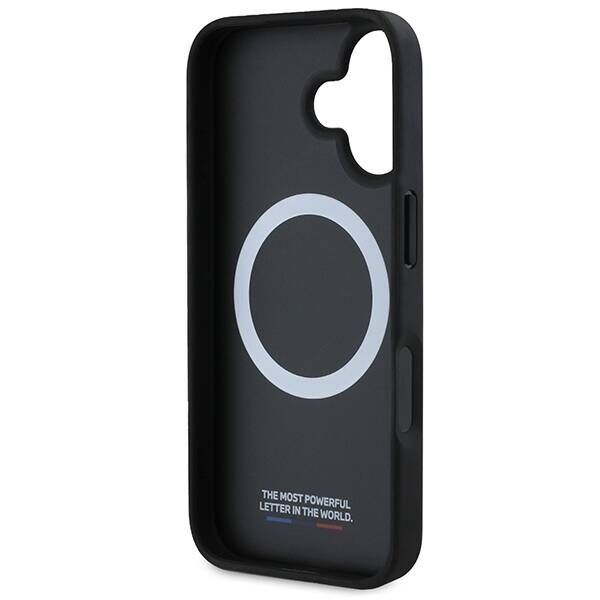 Original Case IPHONE 16 PLUS BMW Hardcase M Perforated Tricolor Line MagSafe (BMHMP16M23PUPDK) black 3666339323851