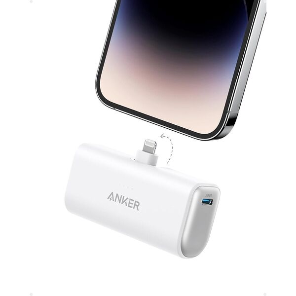 Anker External Battery 5000mAh, 12W - Anker Nano (A1645G21) - White 0194644149208 έως 12 άτοκες Δόσεις