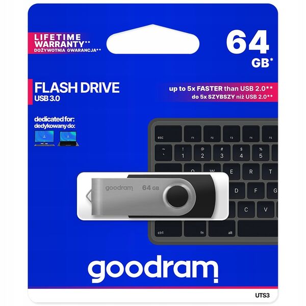 Goodram pendrive 64GB USB 3.0 Twister black 5908267920848