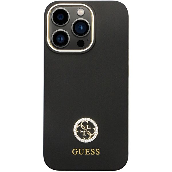 Guess case for iPhone 13 Pro 6,1&quot; GUHCP13LM4DGPK black HC Silicone Logo Strass 4G 3666339148423