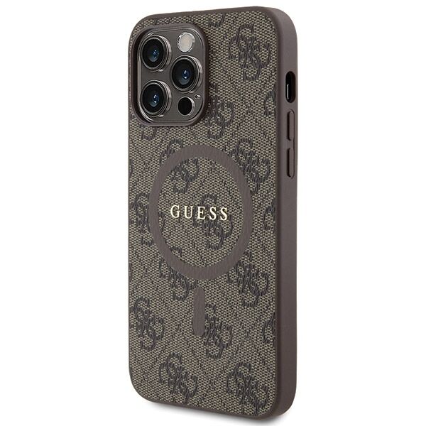 Guess case for iPhone 13 Pro 6,1&quot; GUHMP13LG4GFRW brown HC MAGSAFE PU 4G RING CLASSIC LOGO 3666339226404