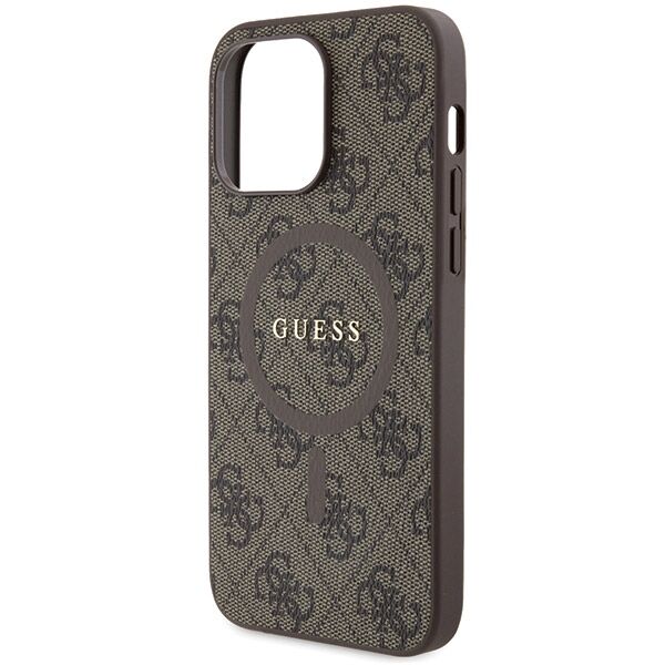 Guess case for iPhone 13 Pro 6,1&quot; GUHMP13LG4GFRW brown HC MAGSAFE PU 4G RING CLASSIC LOGO 3666339226404