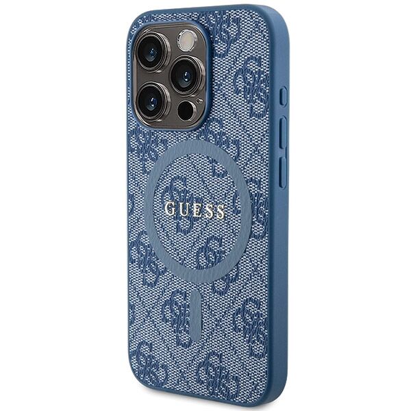 Guess case for iPhone 14 Pro Max 6,7&quot; GUHMP14XG4GFRB blue HC MAGSAFE PU 4G RING CLASSIC LOGO 3666339226596