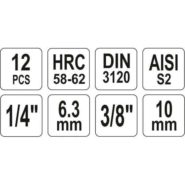 YATO ΚΑΡΥΔΑΚΙΑ ΣΕΤ 12 ΤΕΜ 1/4-3/8 CR-V YT-04332 20004332 ΤΕΜΑΧΙΟ εως 12 άτοκες δόσεις