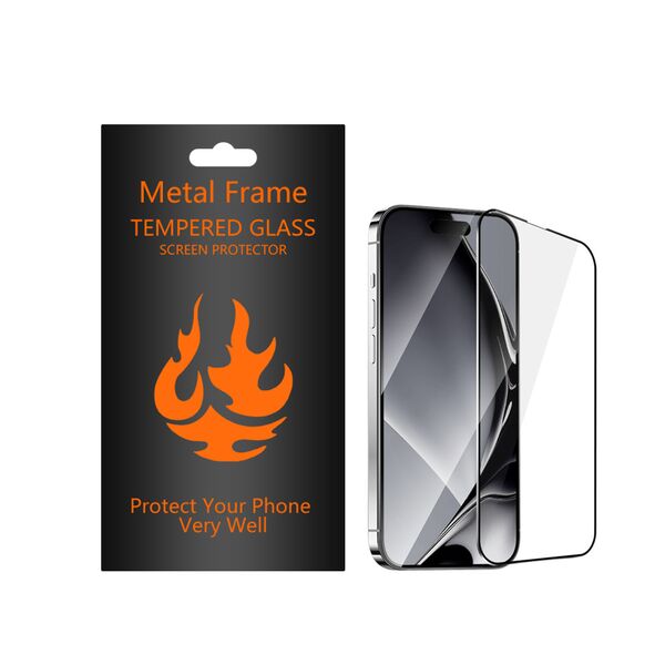 Tempered glass metal frame for Samsung Galaxy A36 5G black frame 5906961939951