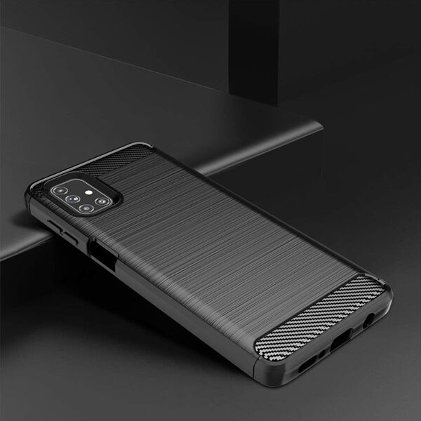 Techsuit Husa pentru Samsung Galaxy M51 - Techsuit Carbon Silicone - Black 5949419055186 έως 12 άτοκες Δόσεις