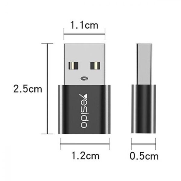 Yesido Adaptor OTG USB la Type-C 5Gbps - Yesido (GS09) - Black 6971050262585 έως 12 άτοκες Δόσεις