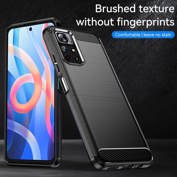 Techsuit Husa pentru Xiaomi Poco M4 Pro 5G - Techsuit Carbon Silicone - Black 5949419029491 έως 12 άτοκες Δόσεις