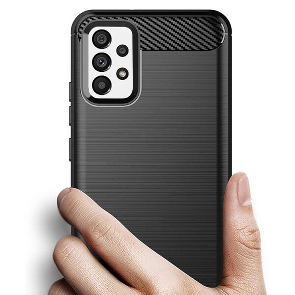 Techsuit Husa pentru Samsung Galaxy A73 5G - Techsuit Carbon Silicone - Black 5949419030947 έως 12 άτοκες Δόσεις