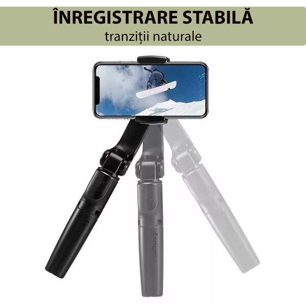 Spigen Selfie Stick Bluetooth - Spigen Tripod Mount and Gimbal Stabilizer (S610W) - Black 8809710757653 έως 12 άτοκες Δόσεις