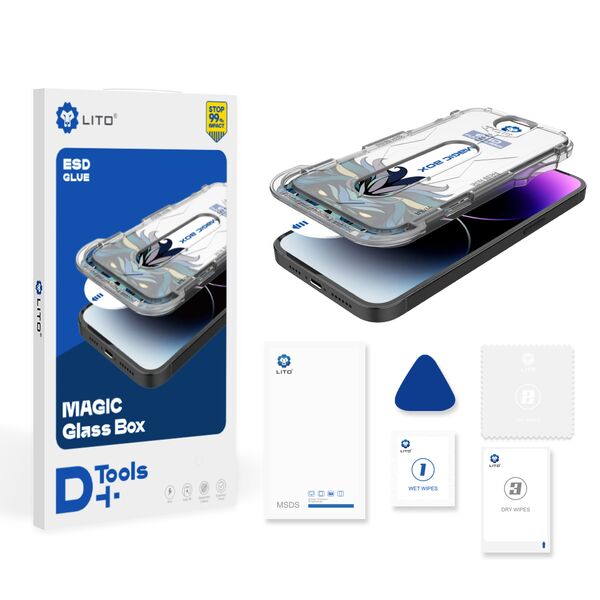 Lito Folie pentru iPhone 14 Pro - Lito Magic Glass Box D+ Tools - Clear 5949419007376 έως 12 άτοκες Δόσεις