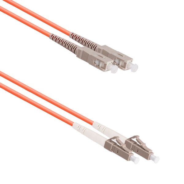 Fiber patch cable DeTech, SC-LC, UPC, Multimode, Duplex, 3.0m, Orange - 18338