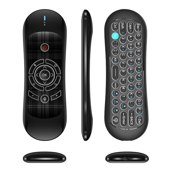 Wireless remote control No brand R2, Air mouse, USB 2.4GHz, Microphone, IR learning, Black - 13043 έως 12 άτοκες Δόσεις