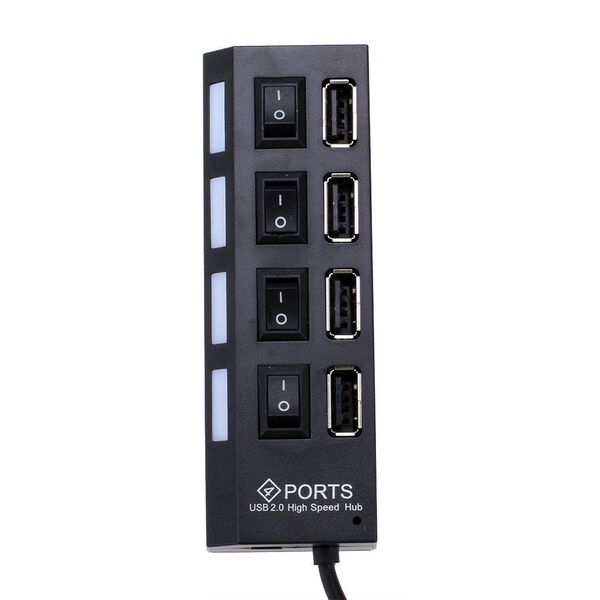 USB hub No Brand, USB 2.0, 7 θύρες, μαύρο - 12054