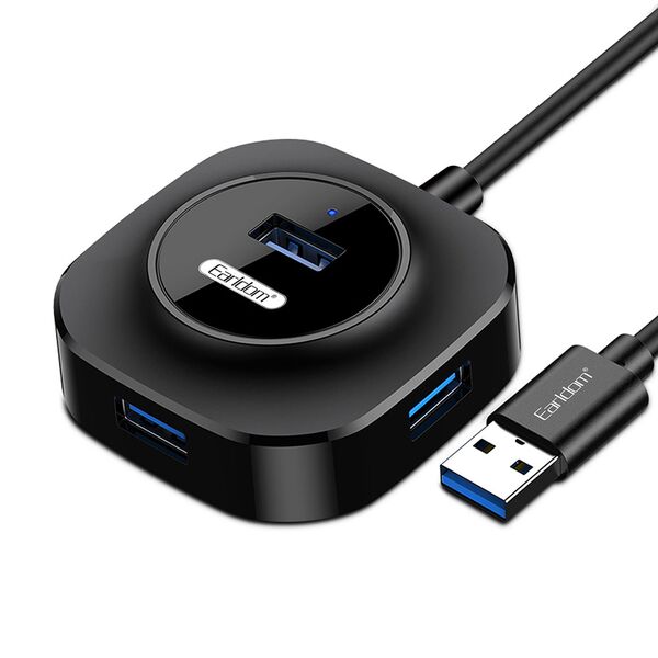 USB hub Earldom HUB06, USB 2.0, 4 θύρες, Μαυρο - 40173