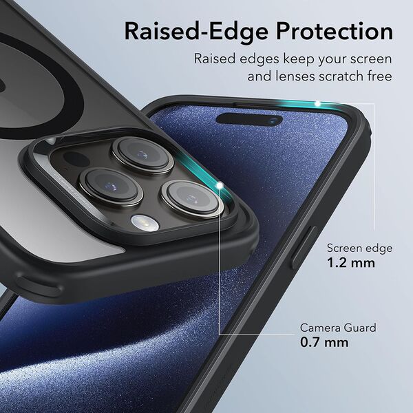 ESR Husa pentru iPhone 15 Pro Max - ESR Classic Hybrid HaloLock Kickstand - Clear Black 4894240176573 έως 12 άτοκες Δόσεις