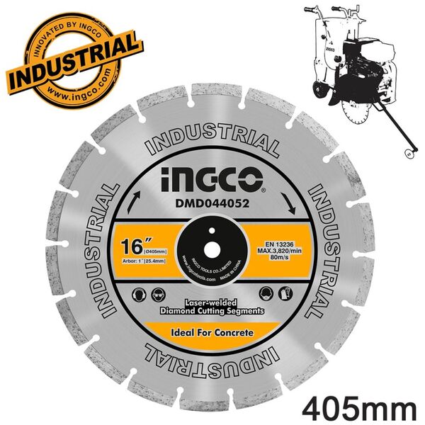 Ingco Διαμαντόδισκος Μπετού  φ 405mm Dmd044052 έως 12 Άτοκες Δόσεις