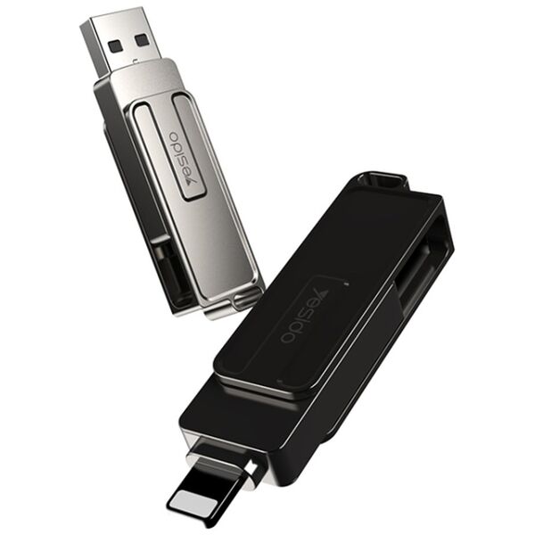 Yesido Yesido - Memory Stick (FL16) - OTG, USB, Lightning, 5Gbps, 256GB - Silver  έως 12 άτοκες Δόσεις