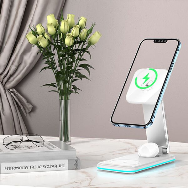 Yesido Yesido - Wireless Charging Station 3in1 (DS17) - for iPhone, Apple Watch, AirPods, 15W - White 6971050267870 έως 12 άτοκες Δόσεις