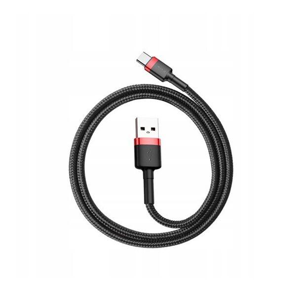 Baseus Cablu USB la Type-C, 2A, 2m - Baseus Cafule (CATKLF-F91) - Red / Black 6953156278332 έως 12 άτοκες Δόσεις