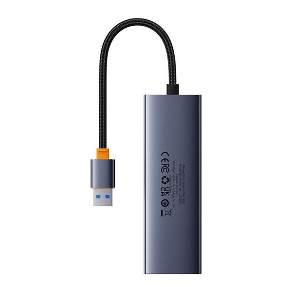 Baseus Hub USB la 3 x USB 3.0, RJ45 - Baseus UltraJoy Series (B0005280A813-01) - Space Grey 6932172630805 έως 12 άτοκες Δόσεις