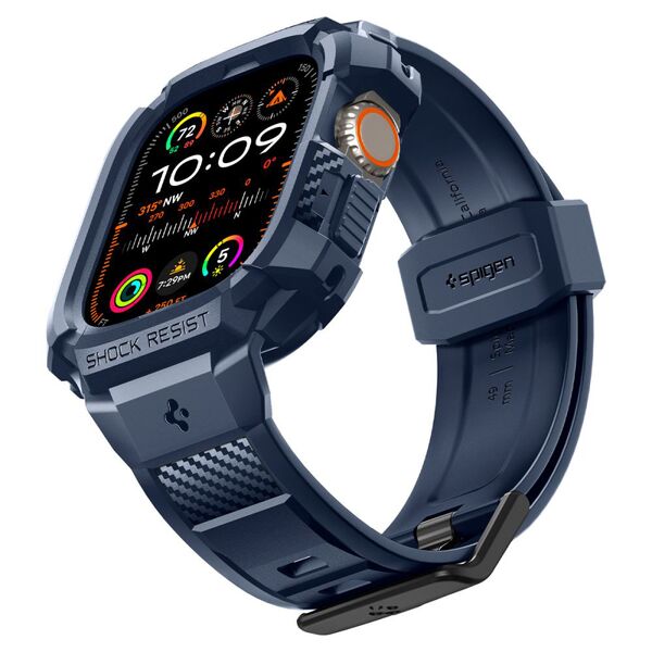 Spigen Husa pentru Apple Watch Ultra / Ultra 2 + Curea - Spigen Rugged Armor Pro - Navy Blue 8809971222686 έως 12 άτοκες Δόσεις