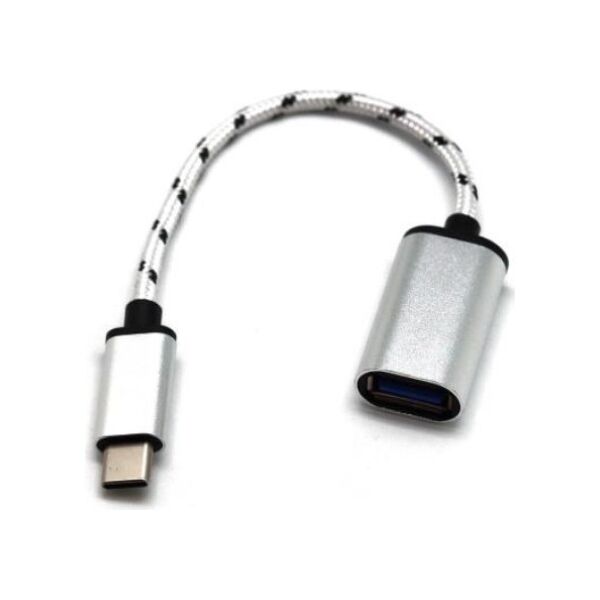 Αντάπτορας USB Host OTG (Female) Braided σε USB C (Male) Metallic Ασημί (Ασυσκεύαστο) 1110111070013 1110111070013 έως και 12 άτοκες δόσεις