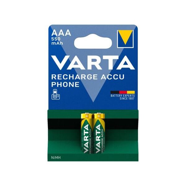 Μπαταρία Επαναφορτιζόμενη Varta AAA 550mAh NiMH Phone (2 τεμ.) 4008496808120 4008496808120 έως και 12 άτοκες δόσεις