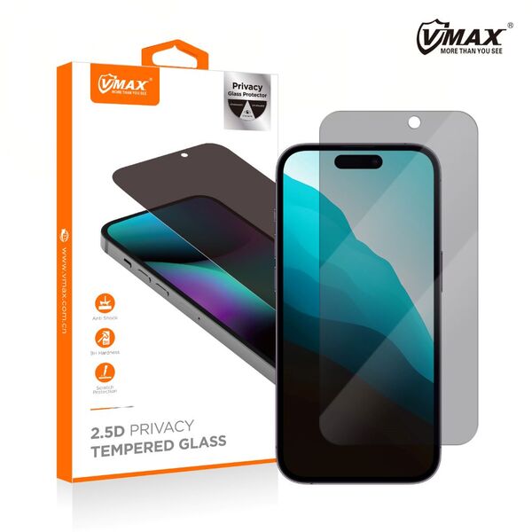 Vmax tempered glass 0.33mm 2,5D high clear privacy glass for iPhone XR / 11