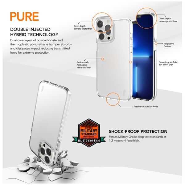 Ugly Rubber Pure case for iPhone 12 / 12 Pro 6,1&quot; clear