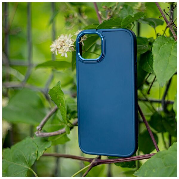 Satin case for iPhone 15 Plus 6,7&quot; dark blue