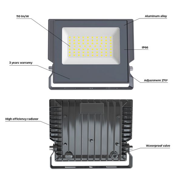 Floodlight LED ASPIRE 30W 4500K 3300lm 230V Forever Light