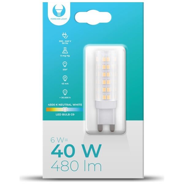 LED Bulb G9 6W 230V 4500K 480lm Forever Light