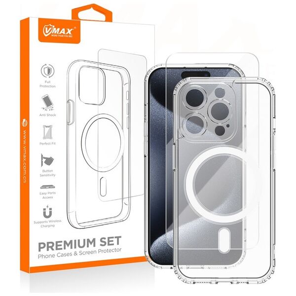 Vmax set Mag case + glass 2,5D premium for iPhone 12 Pro Max 6,7&quot;