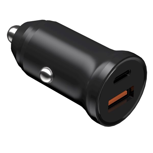 Devia car charger Smart Mini PD QC 3.0 30W 1x USB-C 1x USB black