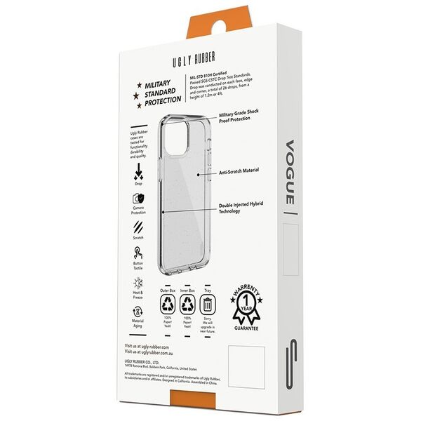 Ugly Rubber Mag Vogue case for iPhone 15 6,1&quot; clear