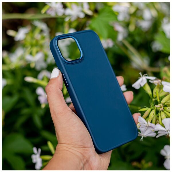 Satin case for iPhone 14 6,1&quot; dark blue