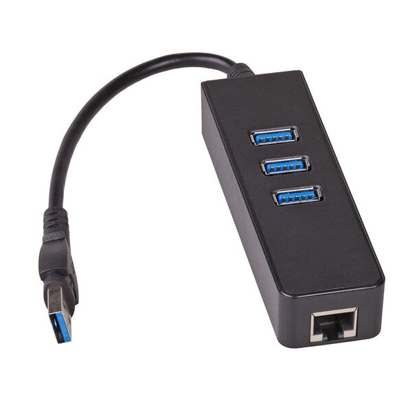 Akyga Hub AK-AD-32 3x USB 3.0 with network card 10/100/1000 15cm