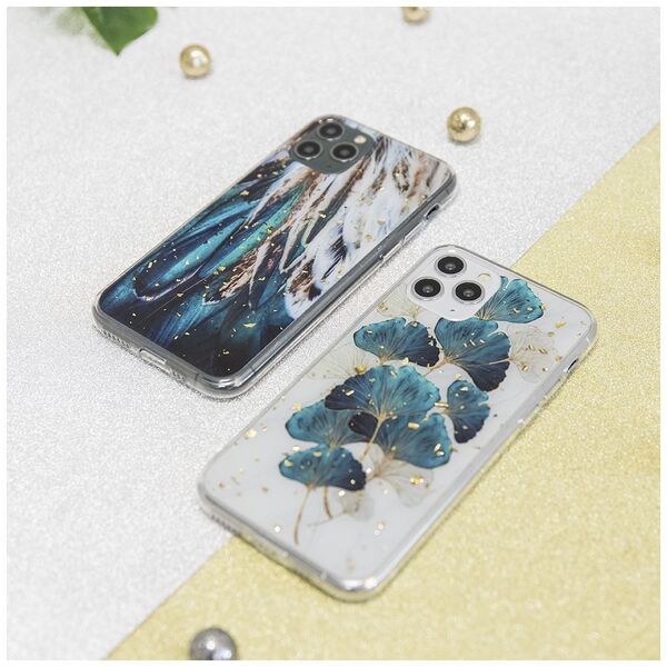 Gold Glam case for Samsung Galaxy S24 Ultra leaves