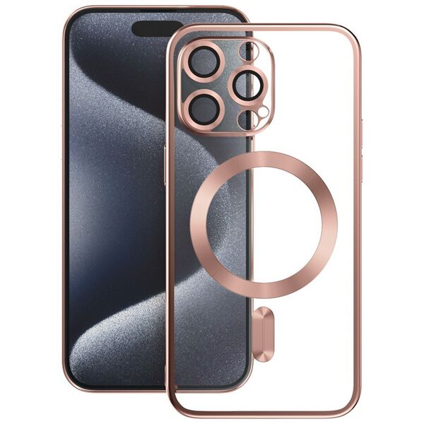 Vmax Electroplating Mag TPU case for iPhone 15 6,1&quot; gold rose