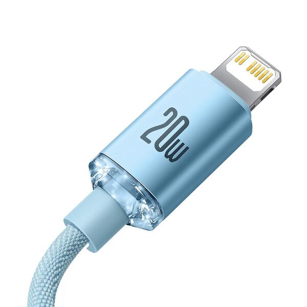 Baseus cable Crystal Shine USB-C - Lightning 1,2 m 20W sky blue