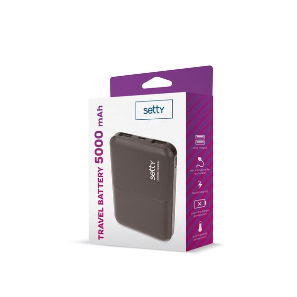 Setty power bank 5000 mAh SPB-05 black 5900495751416