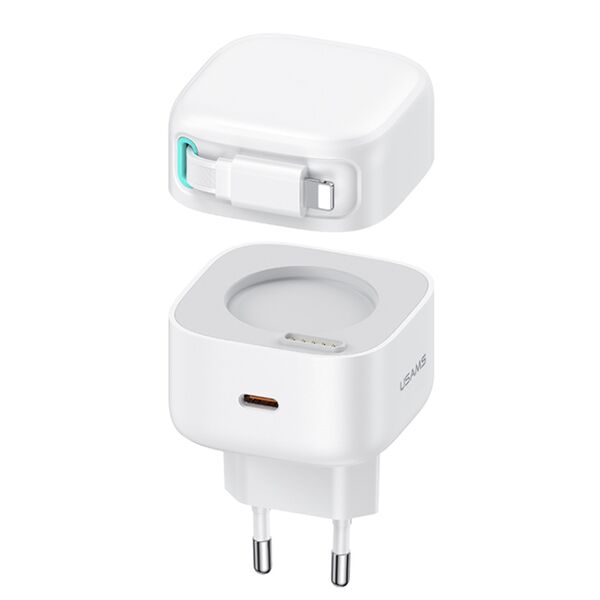 USAMS Incarcator Priza USB-C PD35W cu Cablu Lightning - Usams XMF Series (US-CC209) - White 6958444907680 έως 12 άτοκες Δόσεις